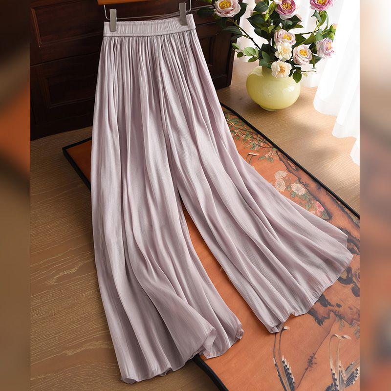 

Women s Summer Ice Silk Mesh Skirt Pants - Lightweight Petite Nine-Point Casual Drape, 2026 Style S (80-95 lbs)