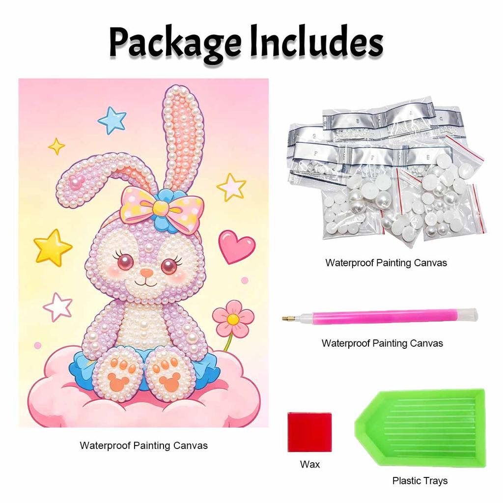Disney 5D DIY Pearl Painting Kit, Adorable Bunny Star Cloud Home Bedroom Wall Decor Crafts Handmade Gift for Her