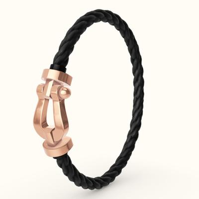 Handseil Großes Edelstahlseil Rotes Seil Armband 18K Gold Partnerarmband