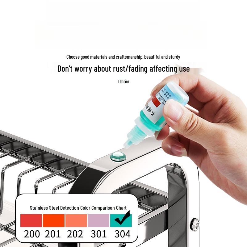 Cream Style 3-Tier 304 Stainless Steel Dish Drying Rack