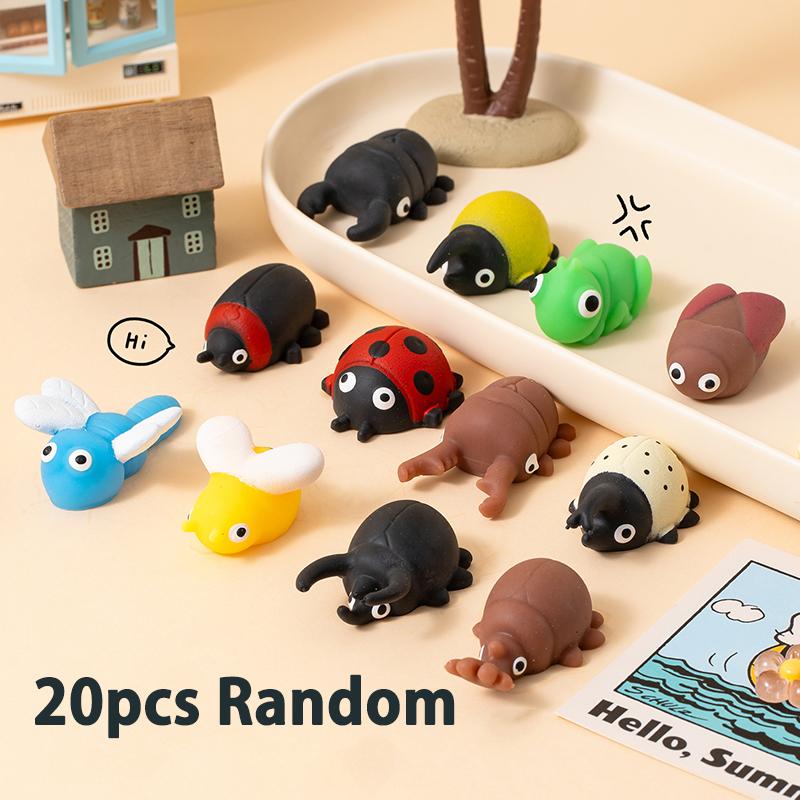Mochi Squishy Fun Education Insect Squeeze Taba Squish Cartoon Animal Squeeze Stress Toys Party Decoration Birthday Gift For Kid