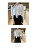 Women's White Chiffon Long Sleeve Shirt - 2025 Spring/Summer Casual & Professional Design
