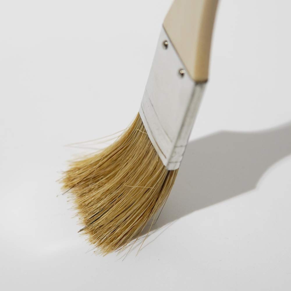 Hakeichi Rack Wooden White Pig Set of 10 Gold-Wrapped Brush, Handle, Bristle, 30mm,