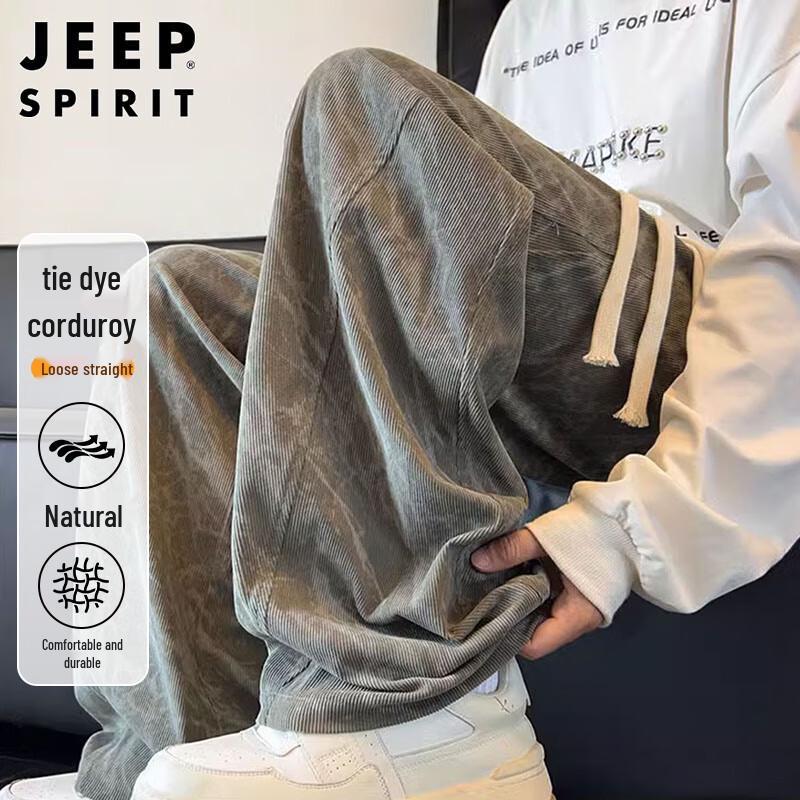 

JEEP SPIRIT Men s Tie-Dye Corduroy Straight Casual Pants XL