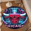 Chicago Neon Cityscape Round Rug for Livingroom,Bedroom, Palyroom, Chair Rug, Area Rug, Circle Carpet, Large Size Decor Fan Christmas Gift