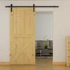 Sliding Door Track Kit, Max. 100 kg Load Capacity, Metal, Black, 2 m, Black