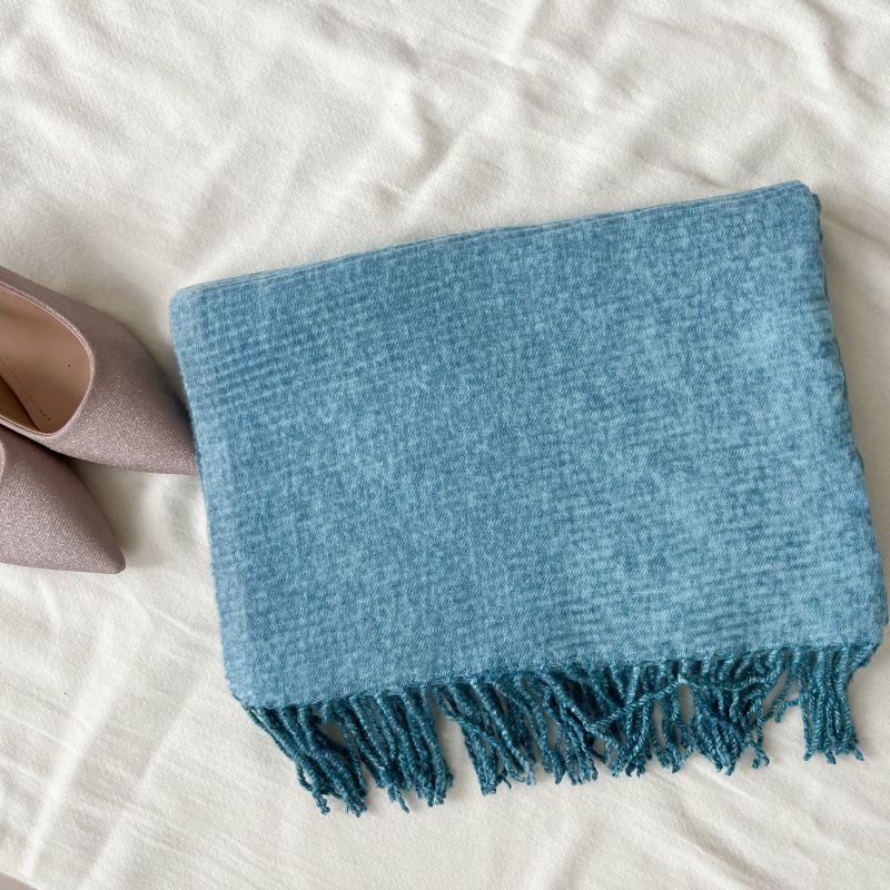 

Шарф под кашемир осенне-зимний однотонный креповый с градиентом средней длины теплый шарф милый модный с бахромой шаль 70 * 185CM 260g