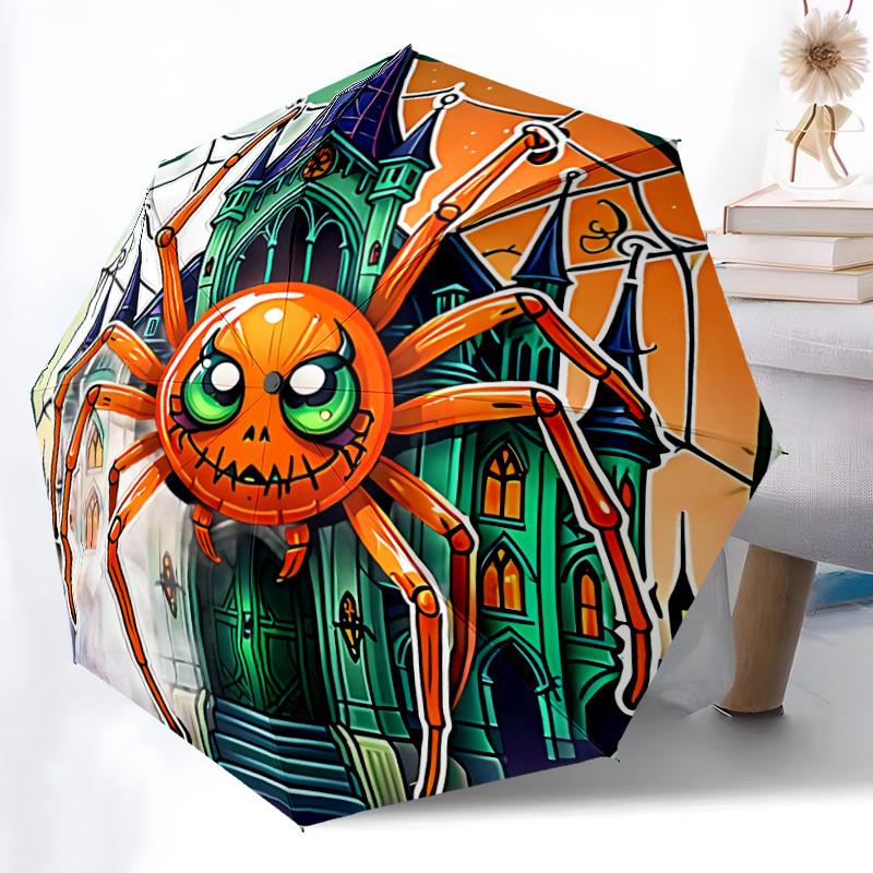 1pc Spider Castle Automatic Folding Umbrella - Design, Durable Iron Frame for Travel, Outdoor, Beach Fashion Accessory a0920020