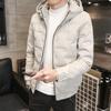 Down jacket men's new autumn and winter trend slim fit light and thin hooded short down warm down jacket