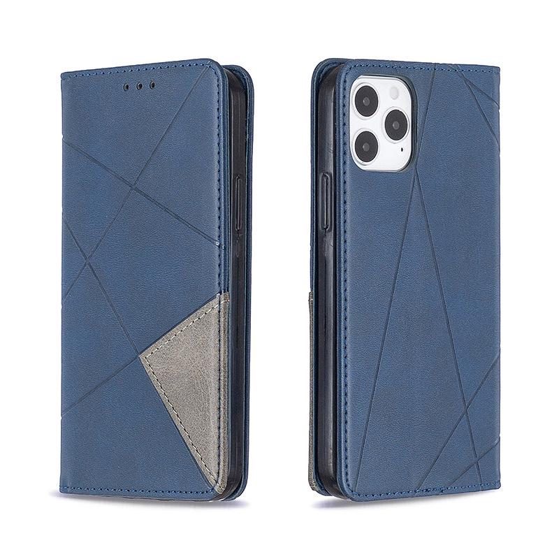 Apple 16 Diamantový Vzor Kožené Pouzdro pro iPhone 15/16 Pro - Ochranný Kryt s Texturou Hovězí Kůže