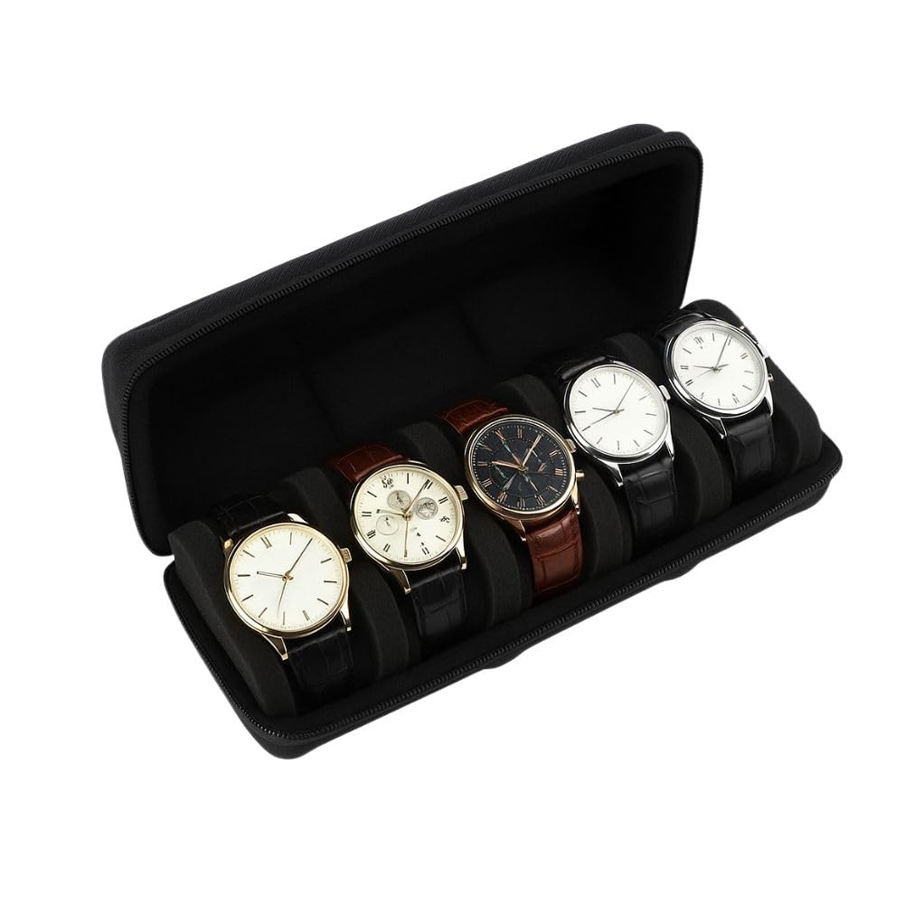 Portable Watch Travel Watch Compact Shock with Protective Portable Pouch for Travel and Business Trips 5 Case, Case, Storage, Absorbing, Cushion,