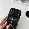 Custodia a Portafoglio Specchio per iPhone 17 Pro Max Air 16 Plus 11 12 13 14 15 Pro Cinturino Slot per Schede Laccio per Collo a Tracolla Corda Copertura a Borsa Fiorita