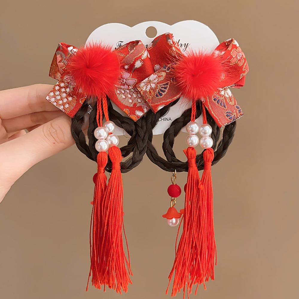 Flower Children Bow Wig Hairpin Tassels Hanfu Hair Sticks All-match Ancient Style Hairpin Baby