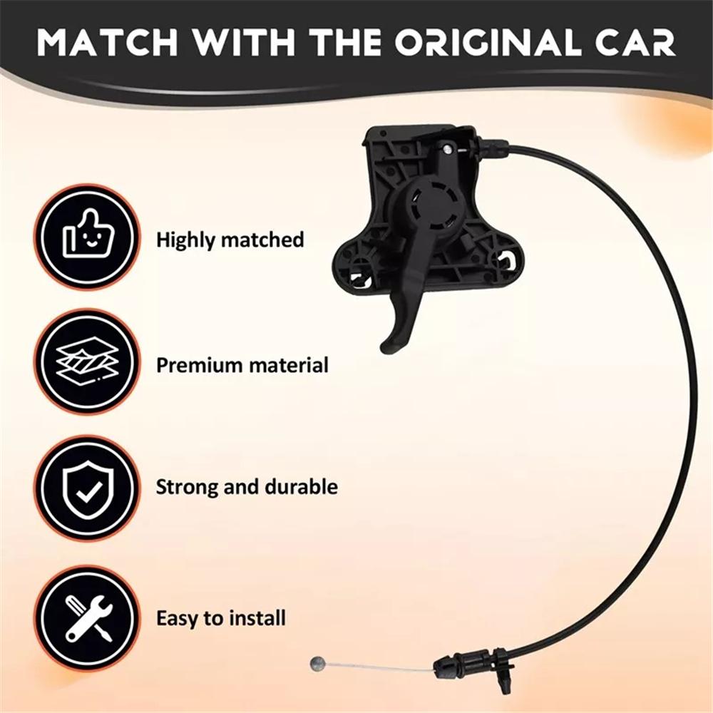 Car Hood Catch Release Lever Cable Secondary 68143723AB For 2015-17 Chrysler 200