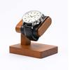 Woodten Watch Stand, Black Watch Stand, Watch Display Stand with Wooden Base and Black PU Leather