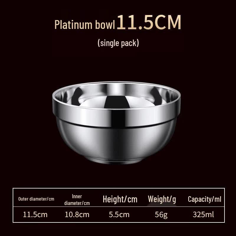 Zhi Shi 304 Stainless Steel Double-Layer Insulated Bowl