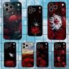 Lilie Rote Spinne Für iPhone 8,7,11,12,15,14,13,16,17,Plus,Pro Max,XS,X,XR,SE,Mini,Weiche Silikon Schwarze Hülle