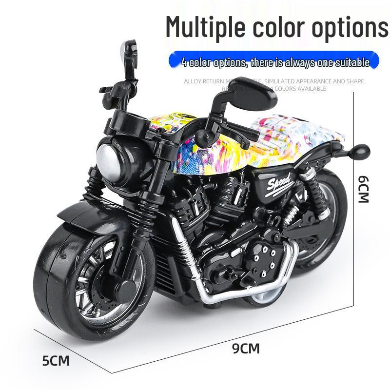 Children's TikTok Influencer Pull-Back Toy: Boys' Motorcycle & Car Alloy Model