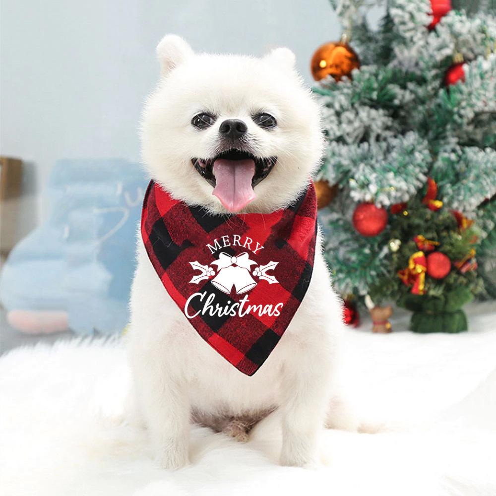 Happy And Bright Truck Printed Dog Cat Scarf Bandana Pet Bib Saliva Towel Washable Pet Accessories Christmas Decor New Year Gift