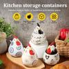 Salt Seasoning Jars Pepper Jar Ceramic Condiment Box Storage Pot Rooster Shape Spice Container Sugar Coffee Function Multi Bowls