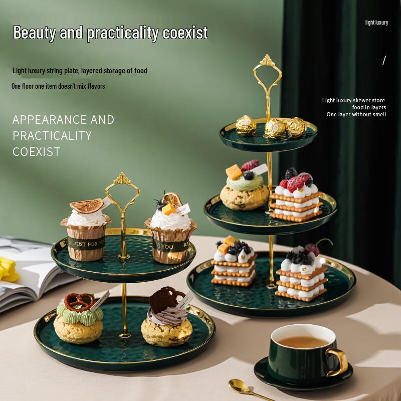 Nordic Ceramic 2-Tier Fruit & Cake Stand