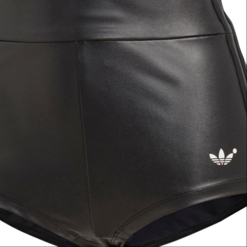 adidas Originals Trefoil Pantaloncini Slim a Vita Alta Donna Fondo Nero IB4545