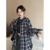 2024 Plaid Long Sleeve Shirt Japanese Hong Kong Style Ins Loose Shirt Boys Summer Trendy Versatile Casual Coat