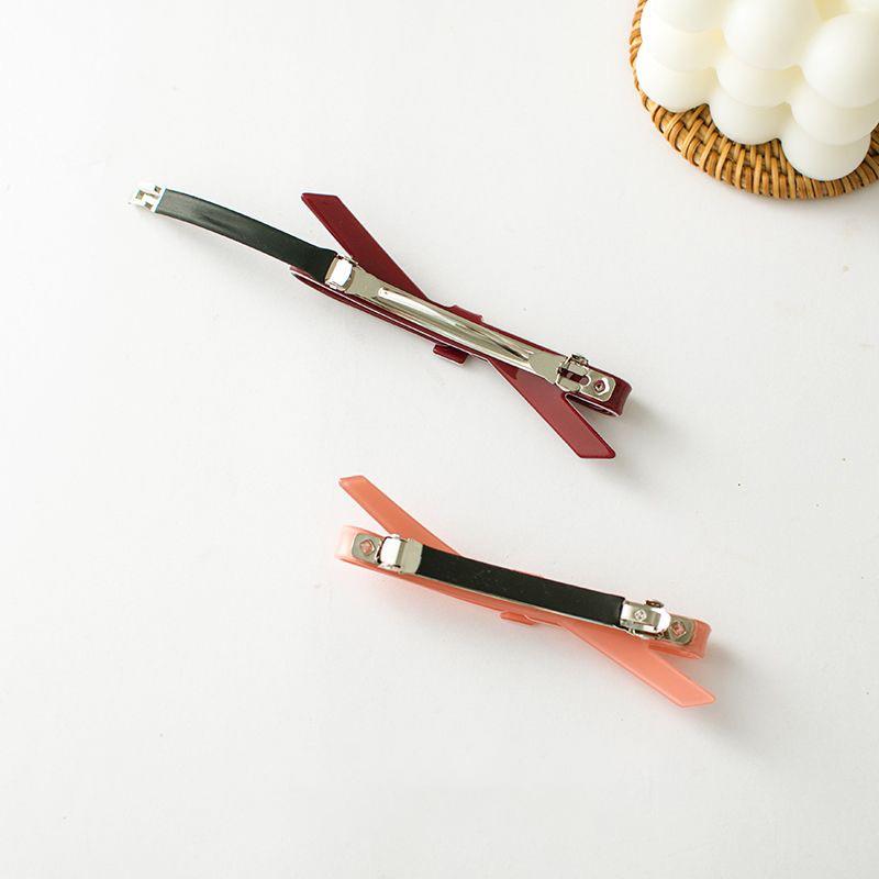 Chic Bow Hair Clips Plain Color Acrylic Hairgrip Hairpin Cute Sweet Simple Bow Knot Bow Tie Side Pins Women Hair Accessories