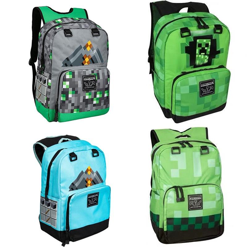 Minecraft Tile Backpack For School And Travel With Quilted Accents And Zip Closure