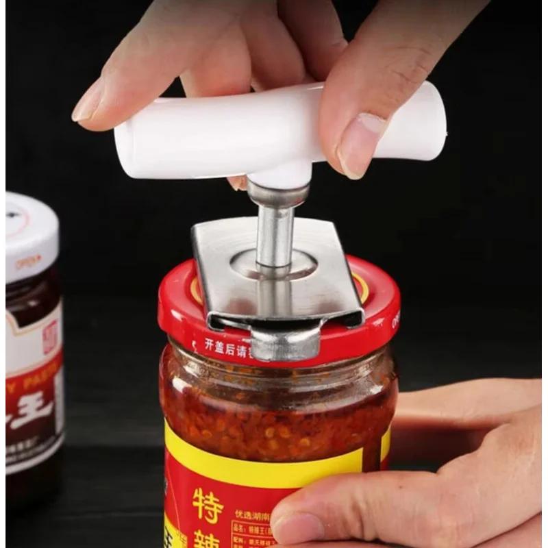 Adjustable Multi-function Bottle Jar Opener Stainless Steel Lids Off Cap Opener Labor-saving Screw Can Opener for Kitchen Gadget