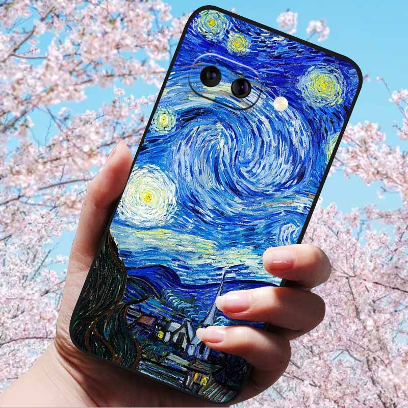 For Google Pixel 9a 3D Relief Flower Emboss Soft Silicone Case Cartoon Painted Back Cover for Google Pixel 9a 9 A 3D Relief Case