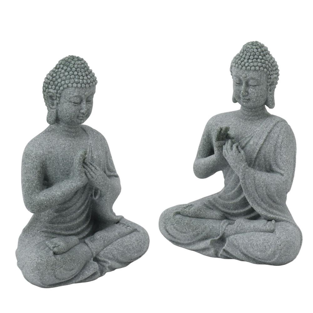 Grey Oriental Stone Carving Ornament Courtyard Sandstone Figurine  Indoor Study Shelf Decoration