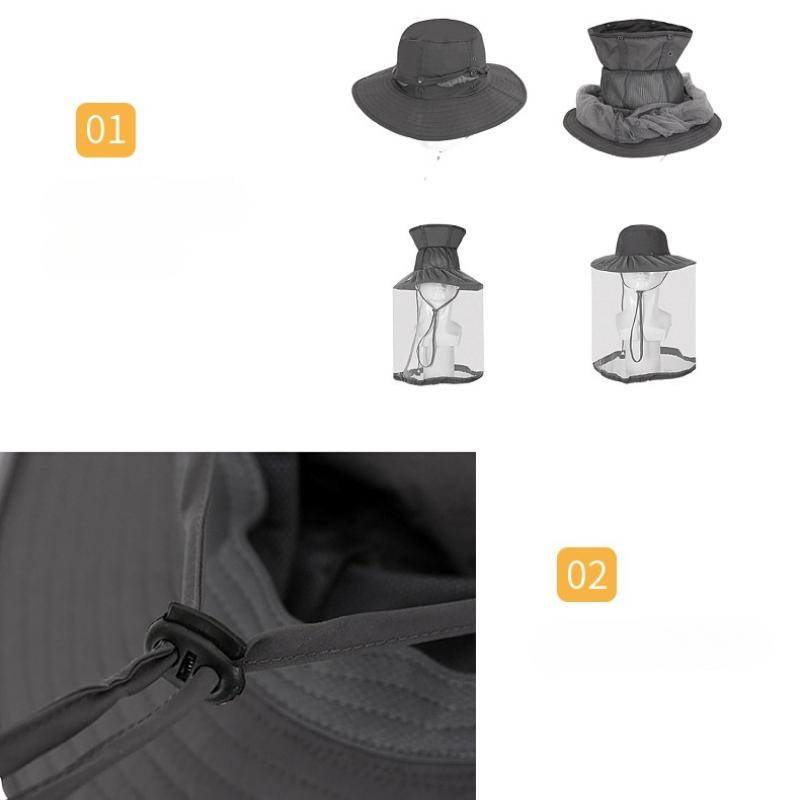 Mosquito and Insect Proof Beekeeping Mesh Fisherman Hat Foldable Bucket Hat UV Protection Summer Beach Sun Hat