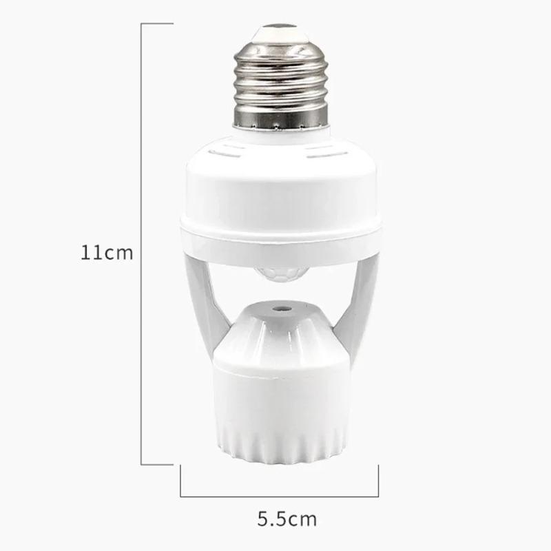 LED Human Body Induction Energy-saving E27 Lamp Holder Intelligent Switch Light Timing Infrared Induction Lamp Base 85-265V