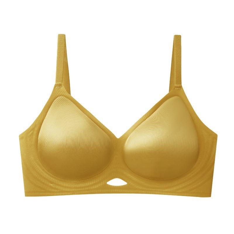 

Сатиновый бюстгальтер Женский бюстгальтер без косточек Пуш-ап Бюстгальтер для сбора груди Тонкий и бесшовный бюстгальтер Большого размера Красивое белье для спины XL жёлтый