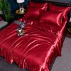 4 PCS Bedding Set Luxury Mulberry Silky Blending Bedding Set Satin Duvet Cover Set High End Single Double Comforter Cover