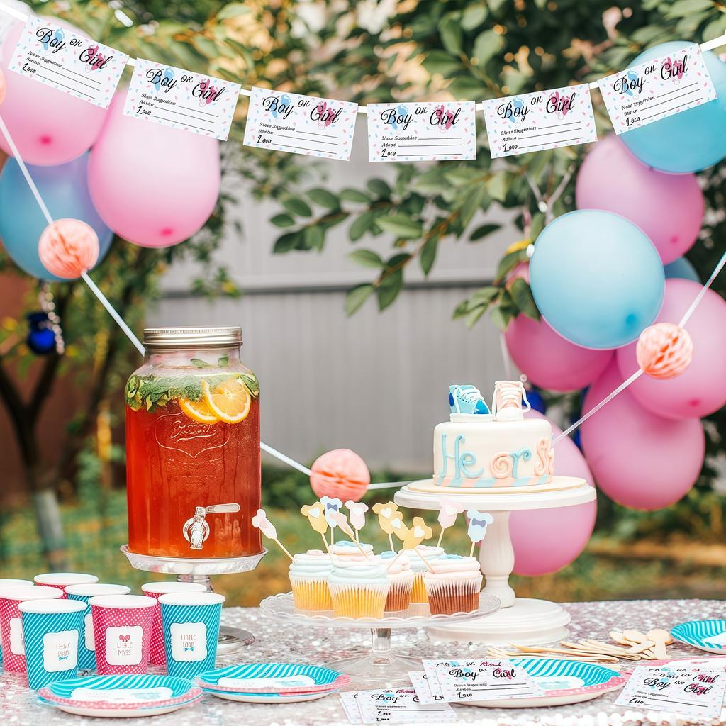 10Pcs Gender Reveal Voting Cards - Boy or Girl Prediction Game Cards for Baby Shower Party, Interactive Guess Baby Gender