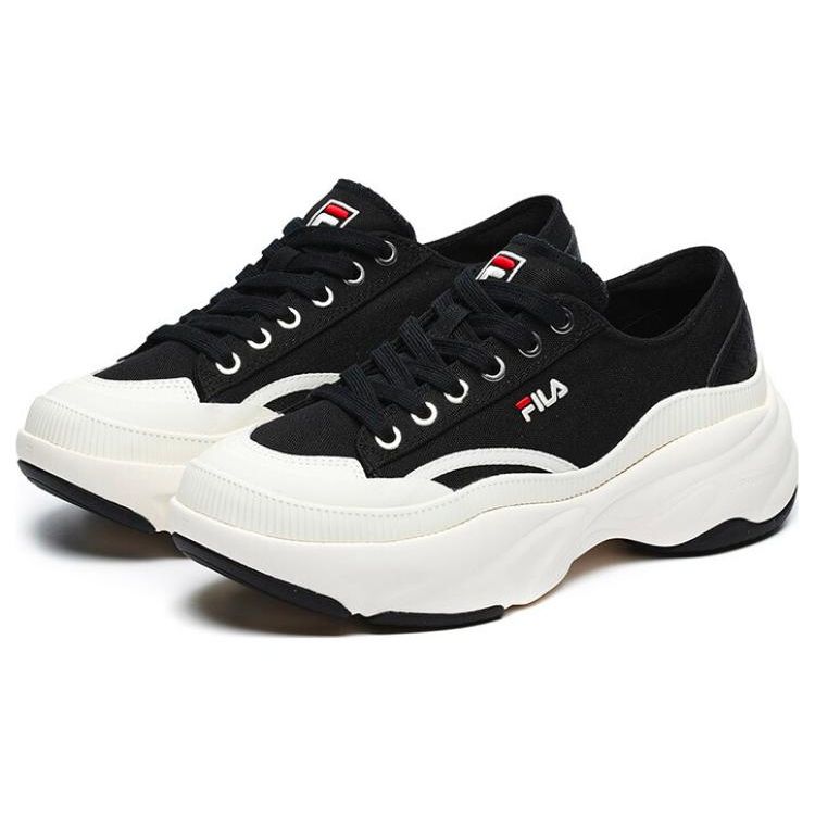 FILA Bread Comfortable Versatile Low-Top Canvas Shoes Women sneaker Black White F12W221318FBG