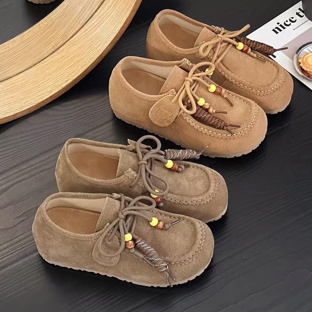 Retro Fashion Versatile Baotou Women's Autumn New Thick-soled Heightening Baotou Doudou Shoes