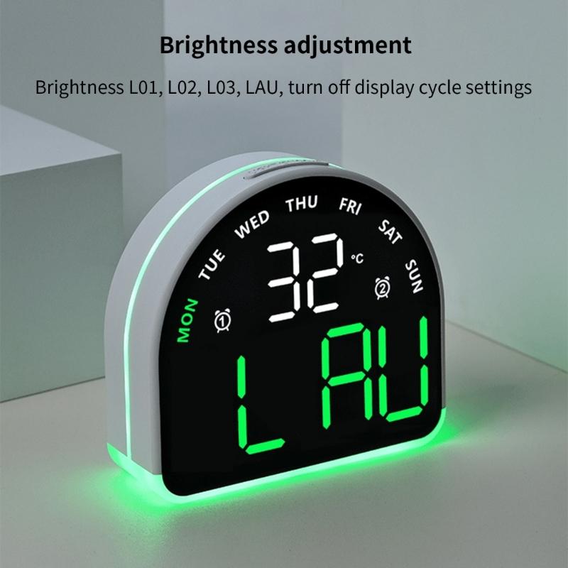 Digital Alarm Clock for Bedroom Desk Clock for Living Room Bedroom with Large Number,Dimmer,Loud Alarm Temperature
