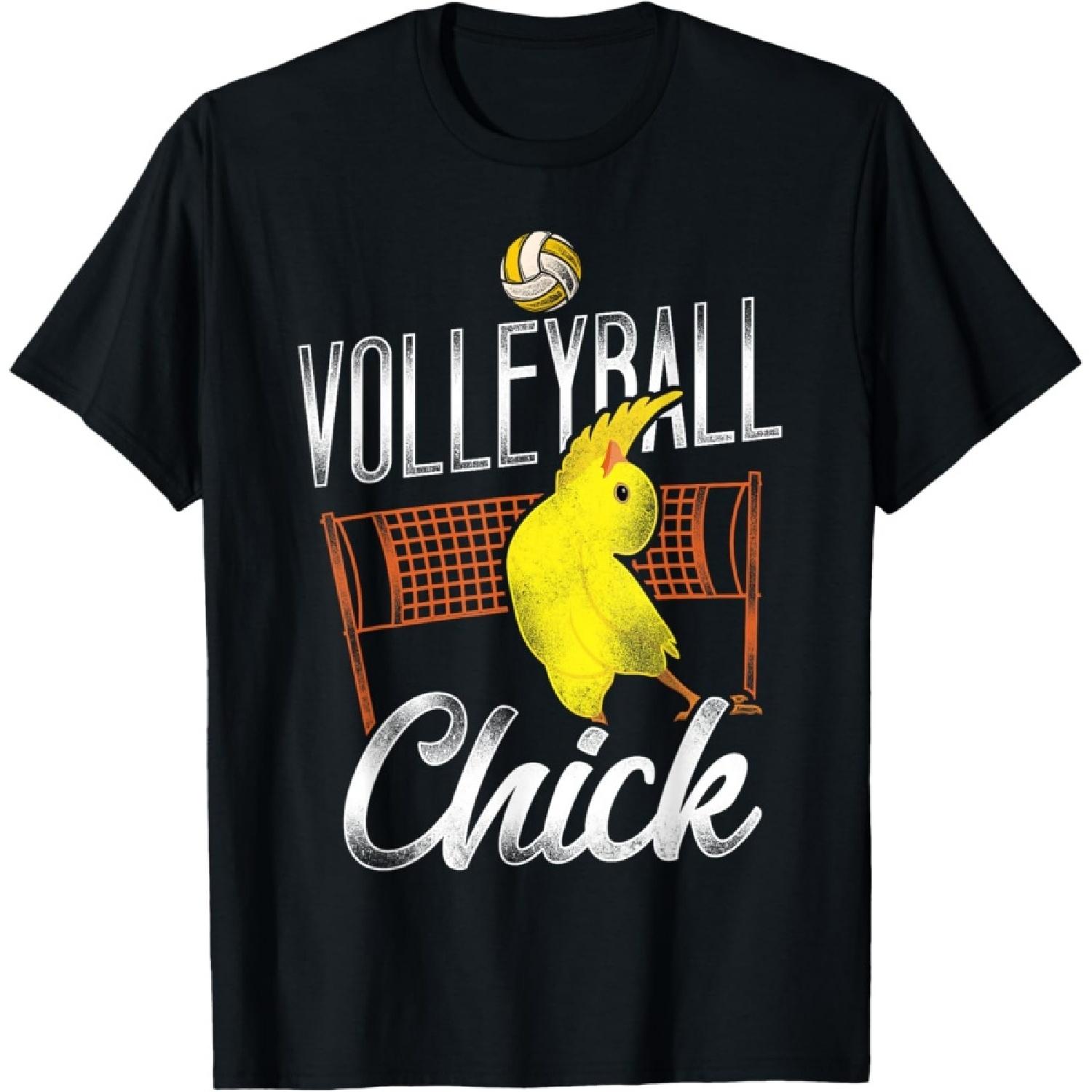 Командная футболка с цыпленком в стиле ретро для волейболиста S