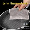 **"Double-Layer Metal Wire Dishcloth: Heavy-Duty Kitchen Scouring Pad for Stove Decontamination, Steel Wool Alternative"**