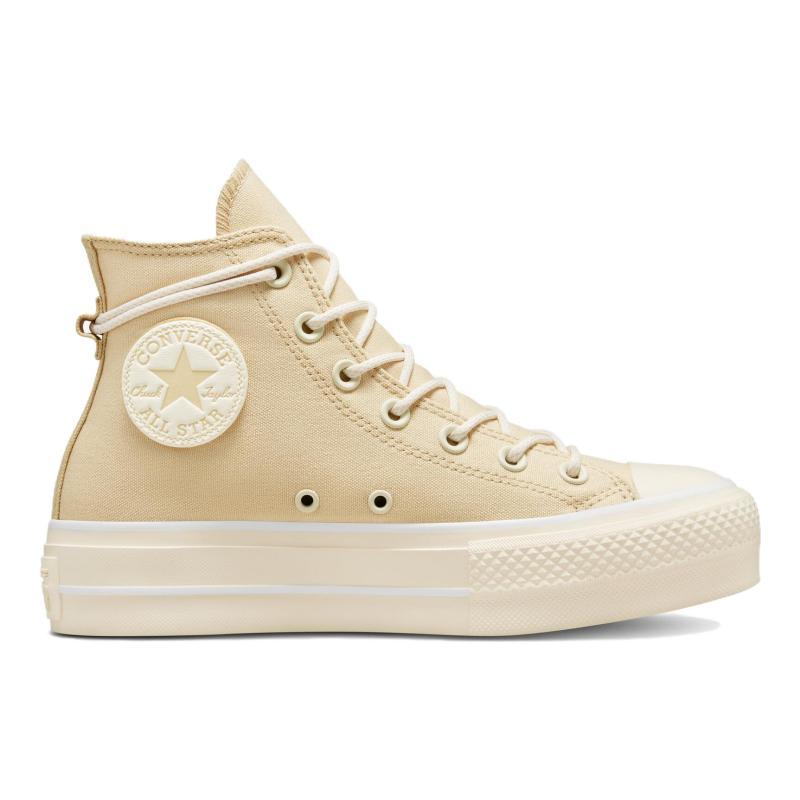 Converse Chuck Taylor All Star Lift Platform Canvas Comfortable Non-Slip High Top Espadrilles Women's Yellow