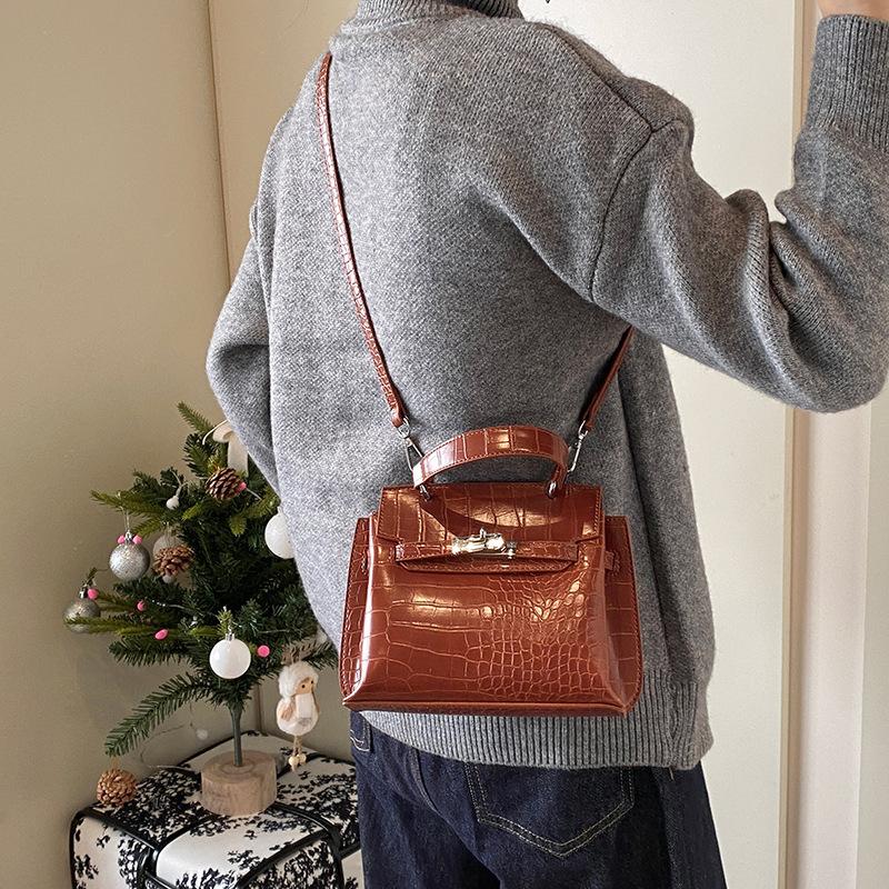New High-end Bag, Crocodile Pattern Platinum Bag, Portable Shoulder Crossbody Woman