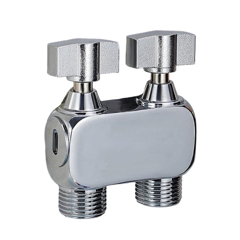 Manual Double Outlet Brass Sprayer for Bathroom Hygienes Pet Care and Laundry Threaded Valves with Leakproof Structure