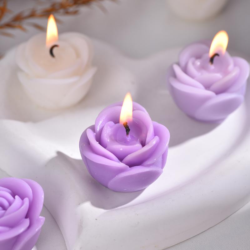 1 Set Banquet Romantic Scented Elegant Rose Mini-Sized Candles Fragrant Handmade Floating Wedding Ambiance-Boosting