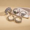 Vintage Geometric Metal Floral Open Ring – European & American Style Index Finger Jewelry