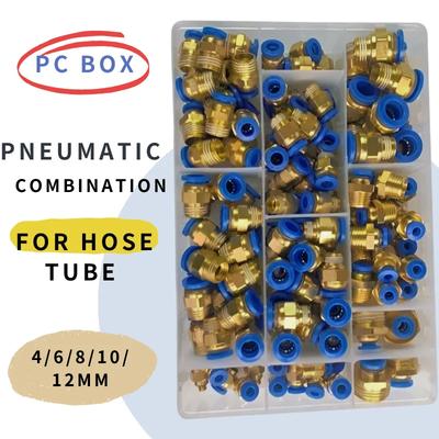 Dobozos PC sorozat 4mm 6mm 8mm 10mm 12mm Levegőcsatlakozók Tömlő Cső Pneumatikus Szerelvények 1/4 1/8 Benyomós Gyorscsatlakozók