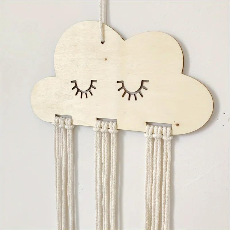 A Personal, Handmade DIY Cloud-shaped Wooden Hairpin Storage Box, Featuring 6 Storage Lines To Conveniently Store Hairpins
