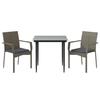 VidaXL Mobilier à dîner de jardin 3pcs avec coussins noir et gris 3185125